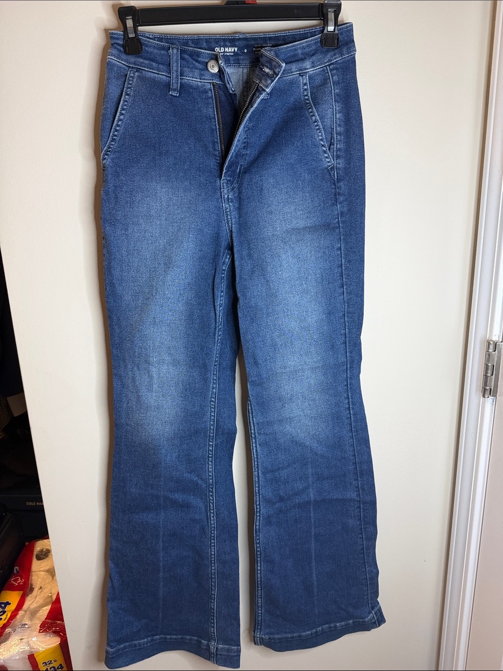 Old Navy Blue Flare Wide-Leg Jeans
